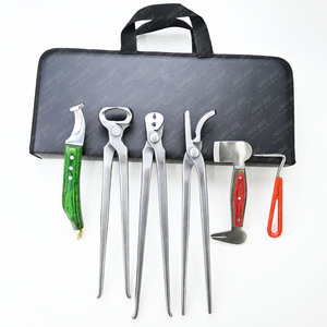 Kit de herramientas Farrier, instrumento veterinario, cortador de apretar, pico, mordaza curva, cubierta de pezuña de cocodrilo y pinza de recorte de dientes alineados - Product Image 1
