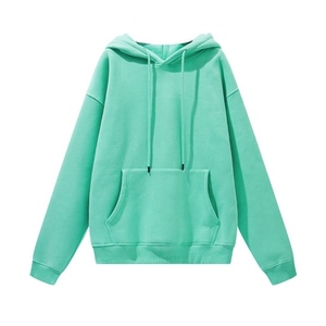 Sweat-shirt à capuche unisexe coupe oversize couleur unie avec poches, en molleton tricoté décontracté pour l'automne - Product Image 6