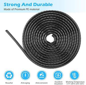 Fundas Protectoras para Cables de PE de 4 mm, 6 mm, 8 mm, 10 mm, 12 mm, 15 mm, 25 mm, 32 mm, Herramienta de Protección de Cables y Alambres, Bandas Espirales Protectoras de Cables HQ - Product Image 3