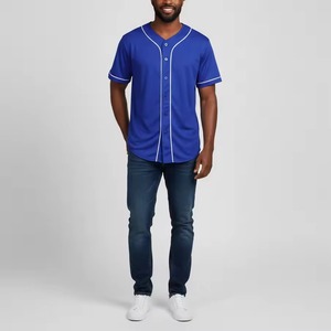 Camiseta de béisbol y bolos personalizada con botones, corte holgado, estampado de rayas, uniforme, manga corta, estilo cropped para hombre - Product Image 5