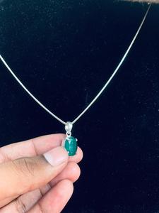 Wholesale AAA Quality Best price <b>Necklace</b> for Women Terdrop Shape Green Zaid Anniversary <b>Necklace</b> With Snake <b>Chain</b> - Product Image 5