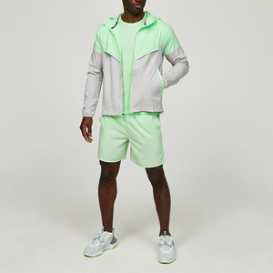 Chaqueta Cortavientos con Capucha y Bloques de Color OEM, Chaqueta Deportiva Ligera de Secado Rápido para Verano y Actividades al Aire Libre - Product Image 1