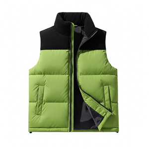Gilets matelassés isolants coupe-vent sans manches à col montant, design color block, pour l'extérieur en hiver, vente en gros - Product Image 1
