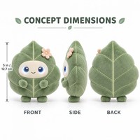 Jouet en peluche interactif en forme de feuille avec des yeux lumineux et une réaction tactile, compagnon végétal parlant mignon pour enfants et adultes