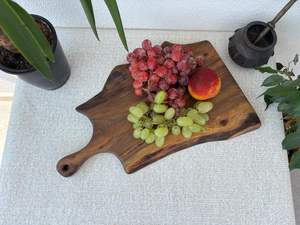 Tabla de charcutería rectangular de madera natural con mango de cuchillo de madera, 1.3 cm de grosor, apta para lavavajillas y no tóxica - Product Image 4