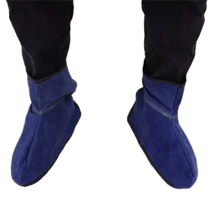 Guêtres de soudage en cuir de vachette pleine fleur de qualité supérieure, certifiées CE, ignifuges, pour la sécurité industrielle, protection des jambes et du corps - Product Image 6