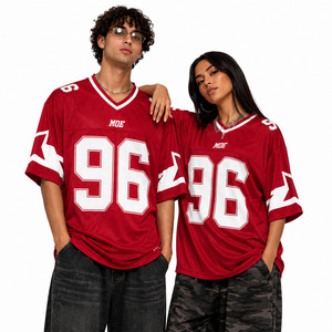 Camiseta de Fútbol Americano Unisex de Gran Tamaño con Estampado de Sublimación Personalizado de Alta Calidad, Fabricada con Malla de Una Sola Capa y Corte Holgado - Product Image 1