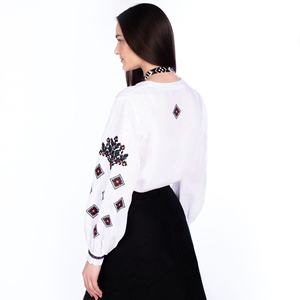 คอลเลกชั่นใหม่เสื้อเบลาส์ลายดอกไม้ยาวคลุมเข่าผ้าฝ้ายธรรมชาติทำด้วยมือสำหรับศิลปินชาวโรมันที่มีชื่อเสียง - Product Image 3