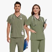Tenues d'hôpital personnalisées, uniformes d'infirmière, de beauté, de salon dentaire, ensembles de blouses extensibles avec logo personnalisé, tissu polaire de haute qualité, unisexe