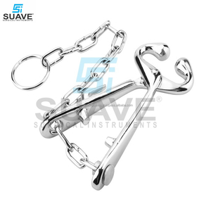 SUAVE INSTRUMENTS DE SURGICAL Pince-nez de vache réutilisable Porte-taureau en acier inoxydable avec chaîne Instruments vétérinaires - Product Image 2