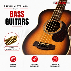 5 Core Acoustic Guitar 6 String Set Medium Gauge Steel Carbon Core Bright Powerful Tone Heavy Duty Premium Quality Model GS AC - Product Image 5