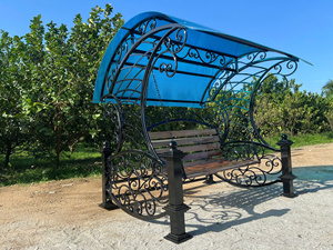 Banc suspendu en fer forgé de qualité supérieure - Siège vintage en métal avec chaînes pour une décoration élégante de jardin, de patio et de cour extérieure - Product Image 4