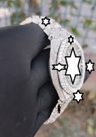 Montre automatique de luxe sportive en acier inoxydable avec cadran en cristal, mouvement mécanique, bracelet en moissanite, hip-hop, unisexe