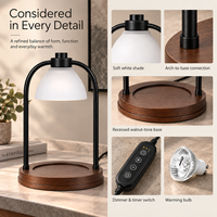 Diffuseur de cire sans flamme noir, design double arche avec minuterie, emballage cadeau personnalisé avec logo