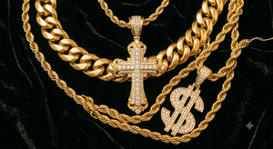 Iced Out Moissanite <b>Pendant</b> Chain Set Gold Plated <b>Cross</b> Star Key Charm Jewelry for <b>Men</b> Women - Product Image 4