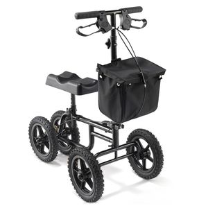 Monopattino a Ginocchio Pieghevole in Acciaio al Carbonio con Ruote All-Terrain da 12 Pollici, Manubrio Orientabile e Supporto Ginocchio Regolabile per Disabili - Product Image 5