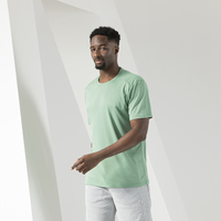 T-shirt décontracté pour homme en jersey de polyester/coton respirant à manches courtes, col rond, couleur unie, tricoté, séchage rapide, style urbain