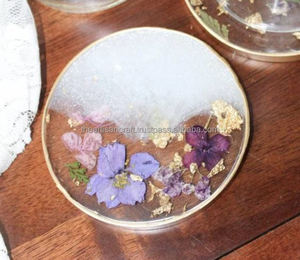 Sous-verres carrés en résine à motifs floraux avec de belles fleurs, design moderne et luxueux, écologiques, personnalisables pour tapis et coussinets - Product Image 2