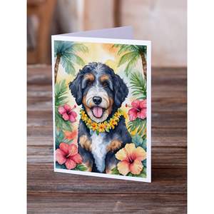 Bernedoodle Luau Lunatique A7 Taille 5x7 Cartes Vierge Paquet de 8 Cartes de Voeux avec Enveloppes - Product Image 2