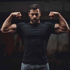 Bodybuilding T Shirt <b>Men</b> Gym Fitness Cotton <b>Stretch</b> Workout Tee Athletic Training Top with OEM ODM Customization - Product Image 3