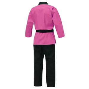 Uniforme de Taekwondo Rouge Premium avec Col et Ceinture Noirs, Logo Personnalisé, Tenue d'Entraînement Durable, Arts Martiaux Professionnels - Product Image 2