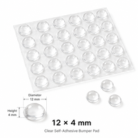 Coussinets de protection transparents en PVC demi-ronds pour armoires, amortisseurs de chocs, protection de surface 12x4mm