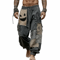 Pantalon Harem Baggy Homme Taille Moyenne Patchwork Respirant Personnalisé OEM Vente en Gros