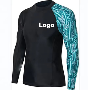 Créez votre propre Rash Guard MMA uni à manches longues, coupe ajustée, col rond, respirant, séchage rapide, prix abordable, avec logo personnalisé pour homme - Product Image 5