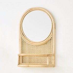 High Quality <b>Cheap</b> Price Rattan Shelf Mirrors Hamade Natural Mirror Shelves - Product Image 4