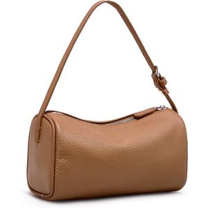 Bolso de Hombro de Cuero Genuino Texturizado para Mujer, Bolso Tipo Hobo con Cierre, Bolso Compacto para Uso Diario - Product Image 1
