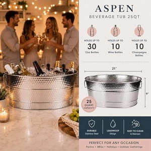 Cubo de Hielo de Acero Inoxidable Estilo Americano Moderno con Tapa, Contenedor Aislado para Almacenamiento de Hielo con Pinzas y Barra para Fiestas - Product Image 3