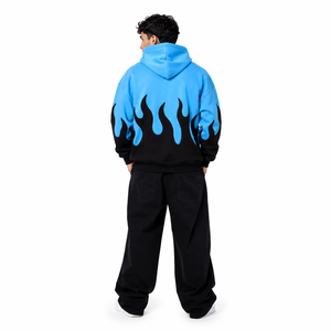 <b>Mens</b> FlameGraphic Hoodie Soft Fleece <b>Pullover</b> Streetwear Y2K Casual Winter Top Wholesale B2B US Sourcing Regular Fit 100% Cotton - Product Image 2