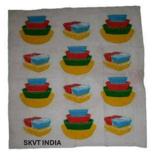 Serviette de cuisine artisanale SKVT INDIA 100% coton biologique, couleur unie, hypoallergénique, séchage rapide, sérigraphiée, carrée, du Tamil Nadu - Product Image 5