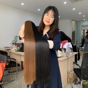 ผมมนุษย์ดิบแบบไม่ผ่านกระบวนการผมตรงสองชั้นสีสำหรับต่อผมมนุษย์ชาวเวียดนาม100% ไม่ผ่านกระบวนการ - Product Image 4