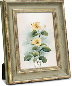 Vintage Green and <b>Gold</b> Photo <b>Frame</b> Ideal for Table or Wall Home Decoration Birthday Mother's Day Family Parents Gift - Product Image 1