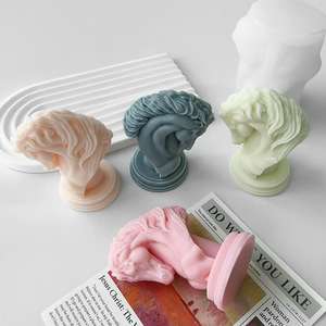 Moule en silicone pour bougie en gypse, décoration animale, tête de cheval, bougie d'aromathérapie - Product Image 3