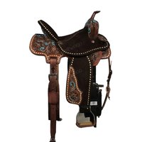 Selle de spectacle de rodéo en cuir véritable de qualité supérieure, fabriquée à la main, légère et confortable pour la performance de barrel racing.