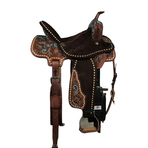 "Premium Western Leather Barrel Racing Show Saddle Handcrafted, ligero y cómodo para Rodeo & Performance Riding" - Product Image 1