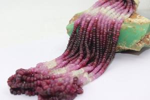 Natural <b>Ruby</b> Faceted Rondelle Beads 4-4.5mm 16 inches Precious Shaded Gemstones for Jewellery Making - Product Image 2
