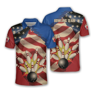 Maillot de Bowling Personnalisé à Manches Courtes – T-shirt Sportif Performant en Polyester Respirant Imprimé par Sublimation – Tenue d'Équipe en Gros - Product Image 1