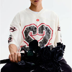 Camiseta Deportiva Blanca Lisa Personalizada al por Mayor, Estilo American Football, con Número Estampado, Ropa Casual Urbana, Suministro al por Mayor - Product Image 5