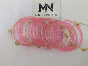 กำไลแก้วแคชมิริสีชมพูขัดเงาสไตล์นางฟ้าขายดีที่สุดสำหรับงานแต่งงานและงานครบรอบโดย MN exports - Product Image 4