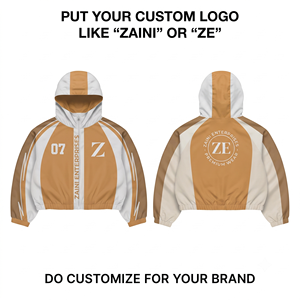Premium Polyester Windbreaker <b>Jacket</b> 120 GSM Two Tone Panel Design Custom Logo Printed Hooded Lightweight <b>Jacket</b> - Product Image 1