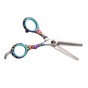 Ciseaux à effiler les cheveux élégants à manche en plastique, outils de texture professionnels de qualité supérieure pour barbier et salon - Product Image 1