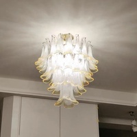 Italie Design Murano Verre Plafond Lustre Niveaux Fleur Verre Luminaire pour Chambre Salle À Manger Cuisine