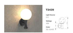 Outdoor E12 Waterproof Garden Wall <b>Lamp</b> Metal Iron Steel Decorative Exterior Lighting for Patio Villa Balcony Garden Porch Hotel - Product Image 4