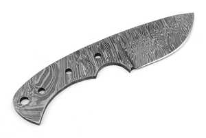 Lame de couteau en acier Damas pleine longueur - Lame Damas artisanale avec étui en cuir, tubes et broches en laiton, kit de personnalisation DIY, vente en gros - Product Image 3