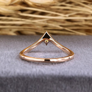 Women's Vana Jewels 14k Solid Gold Lab Grown Diamond Chevron V Shaped Curved Wedding Band IGI Certified 2.00g - Product Image 6