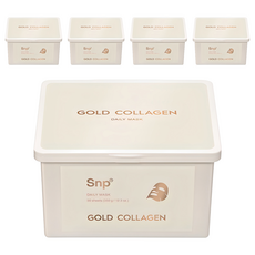 Masque facial quotidien SNP Gold Collagen, lot de 30 feuilles, 5 paquets, 350g, hydratant aux peptides, prix réduit - Product Image 1