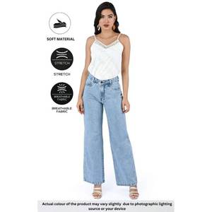 Vaqueros de mezclilla anchos de moda para mujer, de lujo, de cintura alta, ecológicos, duraderos, transpirables, estilo urbano. - Product Image 4